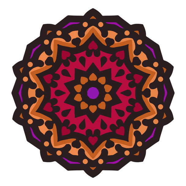 Színes Mandala művészet virágos motívumok elem. A Mandala-virágmotívumok eleme - Vektor, kép