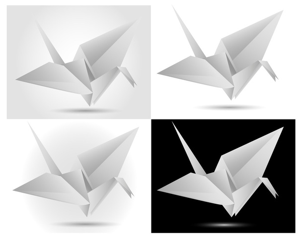 Paper bird swan - Vettoriali, immagini