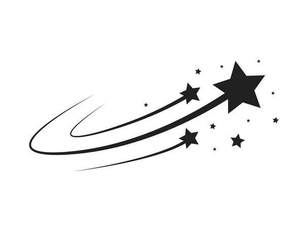 Star Silhouette da queda de cometas, meteoritos, asteróides, as faíscas de fogos de artifício. Elementos de projeto vetorial isolados em fundo claro
 - Vetor, Imagem