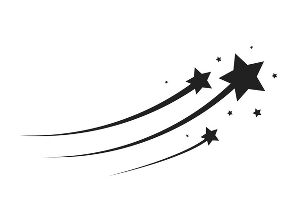 Hvězdná silueta pádu Cometů, meteoritů, asteroidů, jisker ohňostrojů. Prvky návrhu vektoru izolované na pozadí světla - Vektor, obrázek
