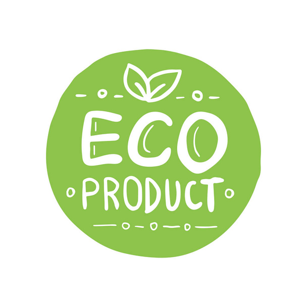 Organic product icon design symbol. Badges, stickers, logo, stamp. Labels for organic, natural, eco products. - Vettoriali, immagini