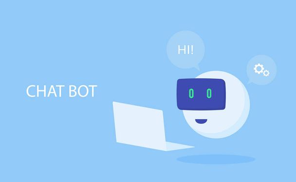 Icono de robot. Chat Bot signo de servicio de soporte. Ilustración vectorial de estilo plano moderno
 - Vector, Imagen
