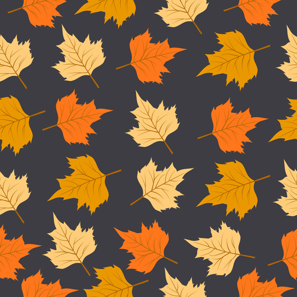 Seamless background with autumn leaves. - Vektör, Görsel
