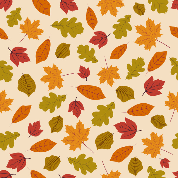 Seamless background with autumn leaves. - ベクター画像