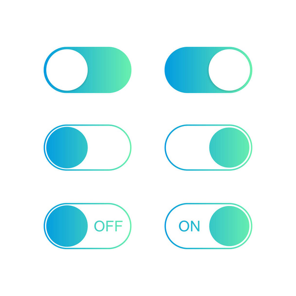 On and Off toggle switch buttons. Modern flat style vector illustration - Vector, Image