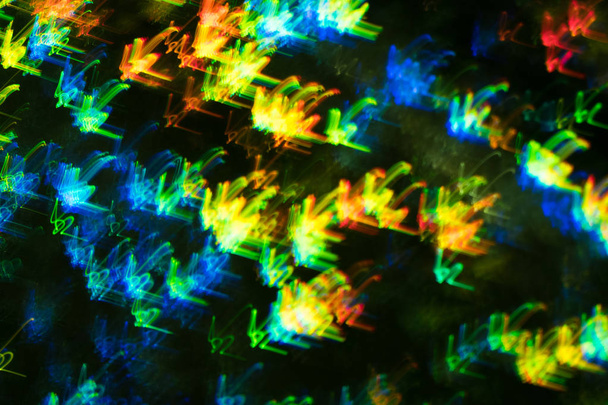 blurred swirl neon light lines abstract lens flare - Photo, image
