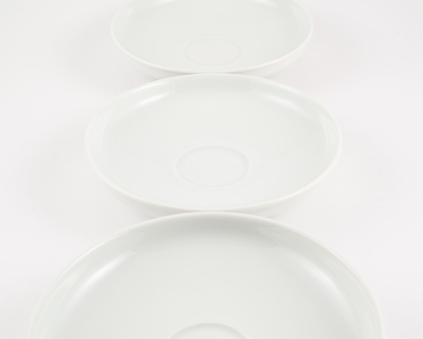 White ceramic plate composition background - Fotoğraf, Görsel