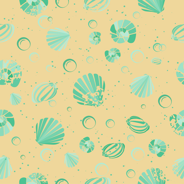 Vector seamless pattern with shells - Wektor, obraz