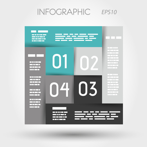 turquoise infographic square - Vector, Imagen