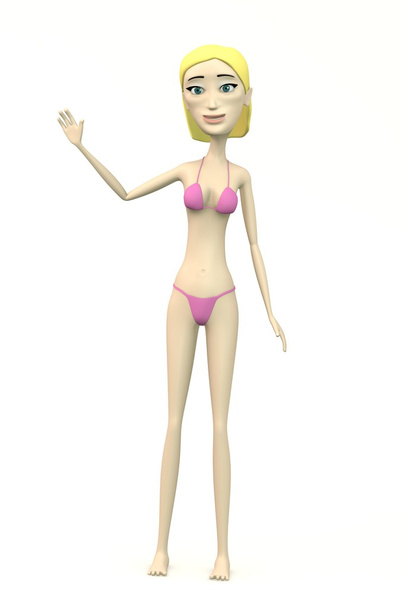 personaje femenino en traje de baño - palmeras
 - Foto, imagen