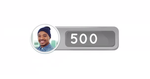 Animation of a profile picture inside a grey message bubble with increasing number count. The background is white 4k - Video, Çekim
