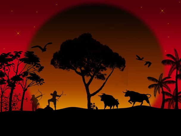 Охотничий буйвол
 - Вектор,изображение