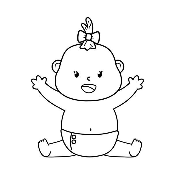 mignon bébé douche dessin animé
 - Vecteur, image