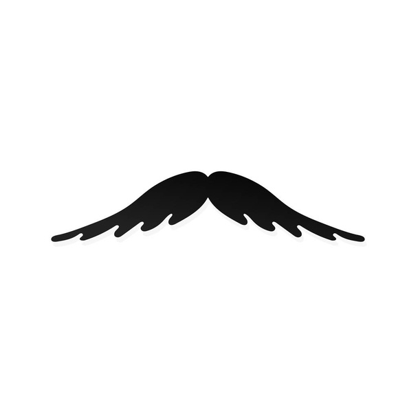 Strong man mustache flat style icon sign vector illustration isolated on white background. Symbol of the vintage dad or father web flat icon. - Wektor, obraz