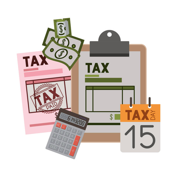 impostos da área de transferência com calculadora e contas
 - Vetor, Imagem