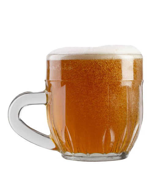 glass of beer on a white background - Фото, изображение