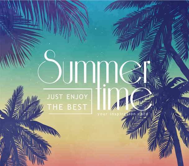 Cartão de inspiração de verão para convite de festa tropical de praia
 - Vetor, Imagem