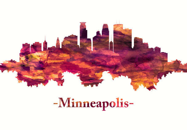 Minneapolis Minnesota városkép piros - Fotó, kép