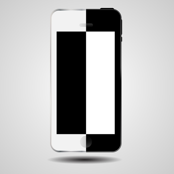 siyah-beyaz konsept cep telefonu vektör çizim - Vektör, Görsel
