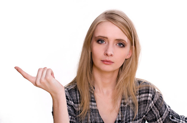 Young attractive woman scolding with gesture of her finger - Photo, Image