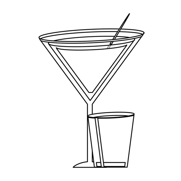 Cocktail and shot - Vector, Image