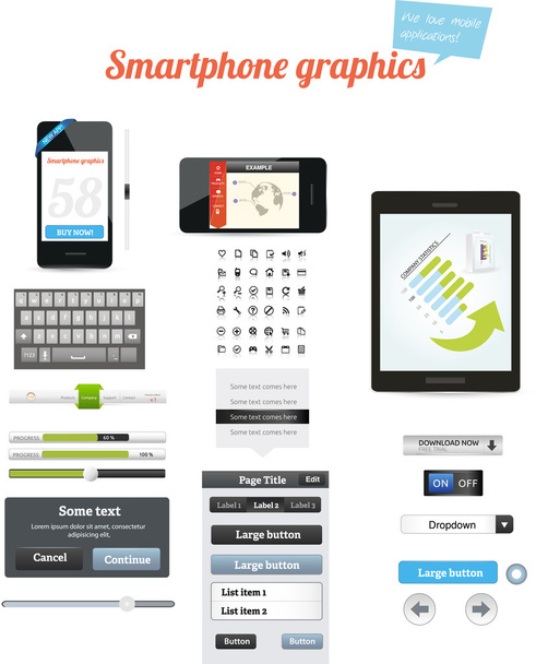 Smartphone graphics - ベクター画像