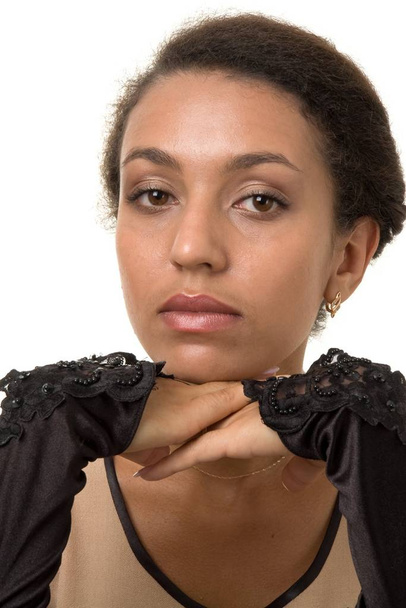 beautiful black woman isolated on white background - Foto, Bild