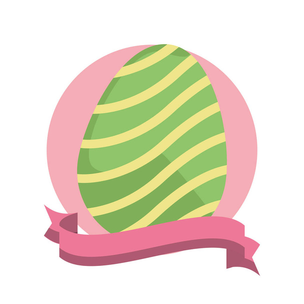 Easter egg round emblem - Vector, Imagen