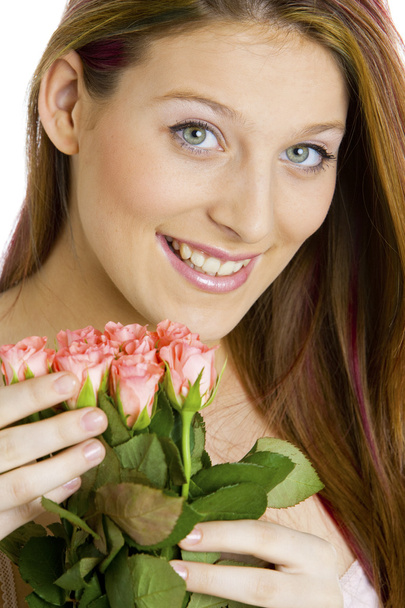 Mujer con rosas
 - Foto, Imagen