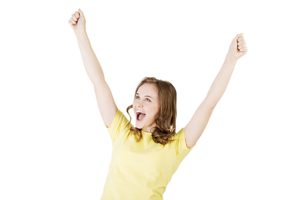 Excited happy success young woman - Photo, Image