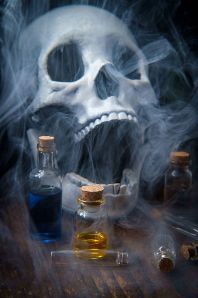 Skull Assorted Poison Bottles - Photo, Image