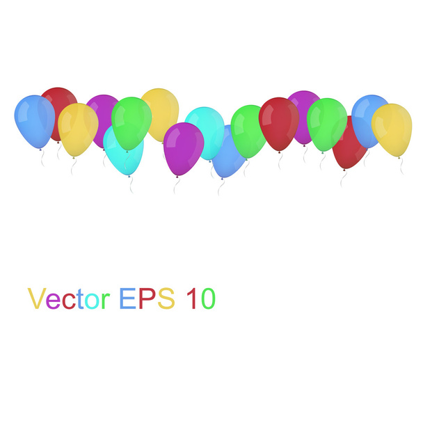 Party-Luftballons isoliert auf weiß - Vektor, Bild