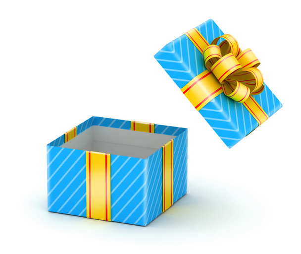 Ανοιγμένο λευκό κουτί δώρου - Φωτογραφία, εικόνα