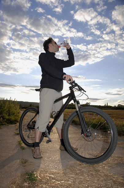 Mountain Biker Drinking Water - Photo, Image
