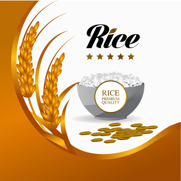 Premium Rice vettore del concetto di design di grande qualità
. - Vettoriali, immagini