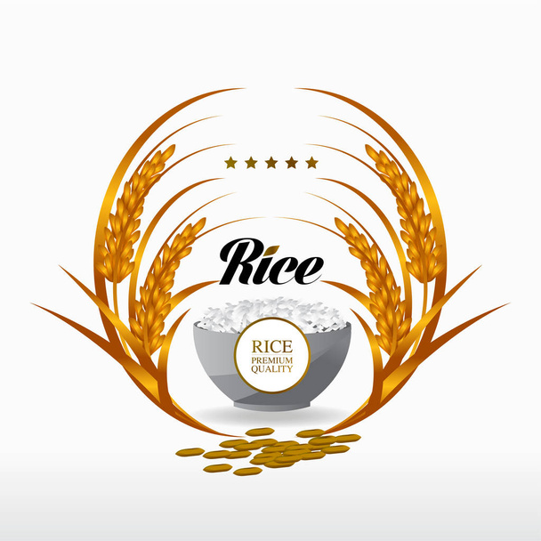Premium Rice vettore del concetto di design di grande qualità
. - Vettoriali, immagini