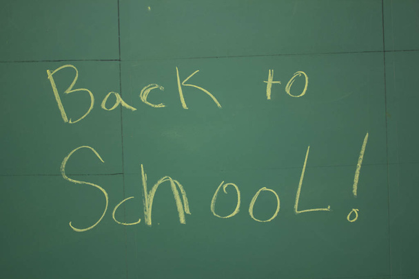 back to school on a chalk board - Фото, изображение