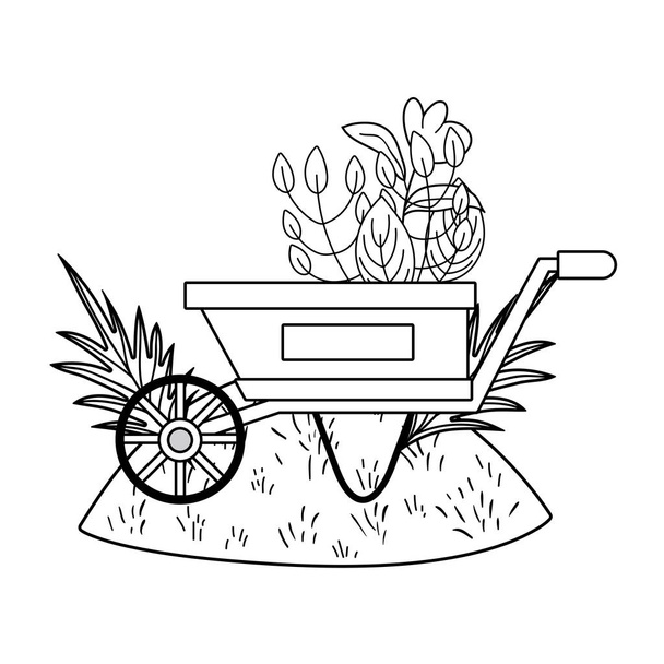 милий інвалідний візок садівництво з квітами сад
 - Вектор, зображення