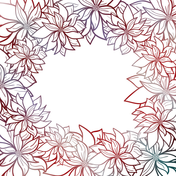 Vector, abstract background with a symbolical flowers, colored contours - Vector, imagen