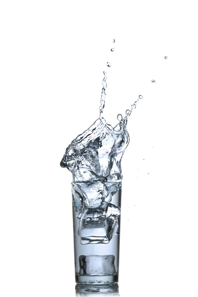Water in glass isolated on white background - Zdjęcie, obraz
