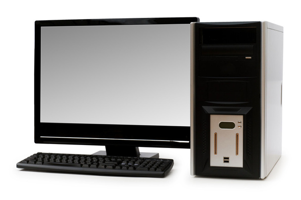 komputer stacjonarny na białym tle - Zdjęcie, obraz