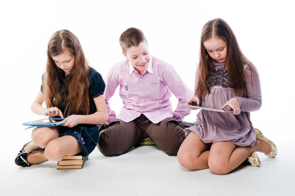Children with tablet computers - Фото, изображение