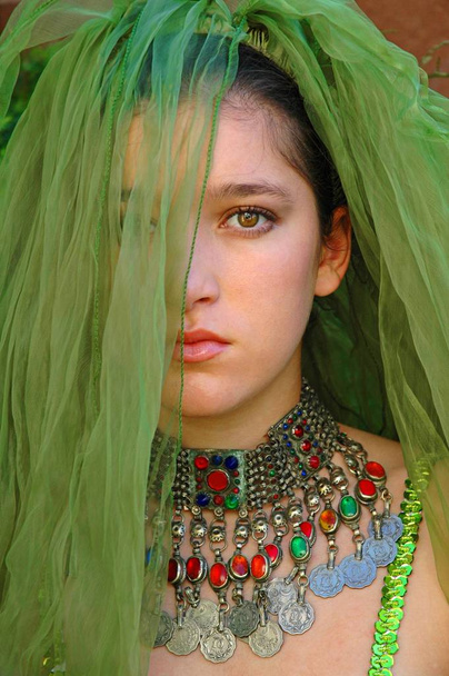 Teenage girl with gorgeous ethnic clothing and jewelry - Foto, Imagem