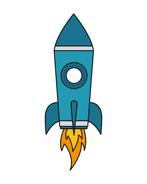 Cartoon-Bild des Raketenstarts - Vektor, Bild