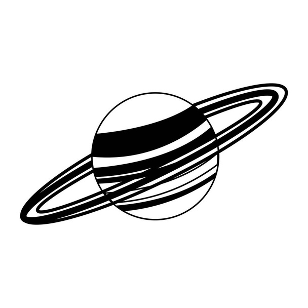 Галактика Млечного Пути Сатурна черно-белой
 - Вектор,изображение