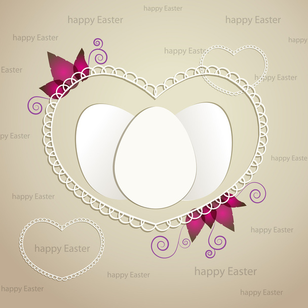 Easter greeting frame with eggs. - Vector, Image