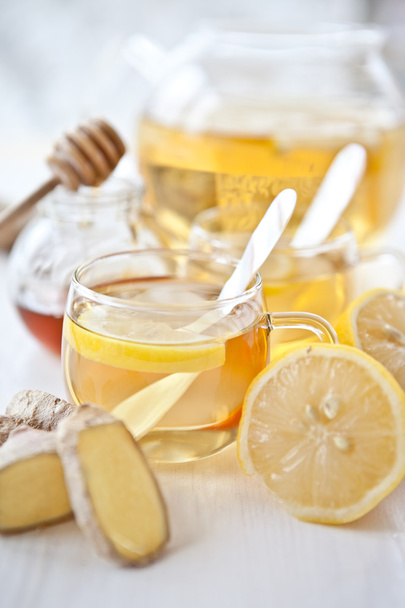Ginger lemon tea and honey - Zdjęcie, obraz