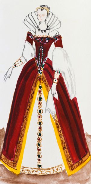 Royal kostüm geç 16. yüzyıl Fransa - Fotoğraf, Görsel