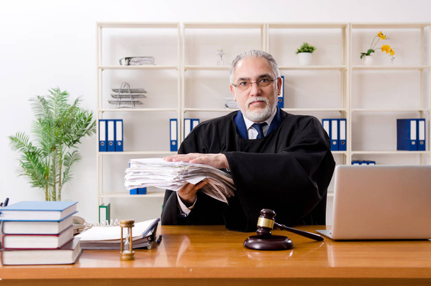 Aged lawyer working in the courthouse   - Photo, Image