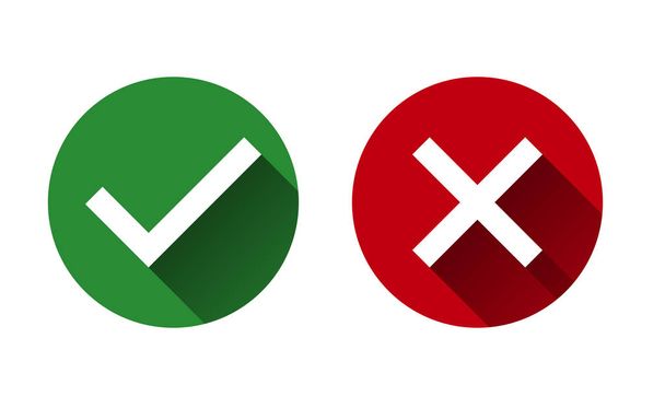 symbol yes or no icon,green,red on white background.Vector illustration   - Vector, Image